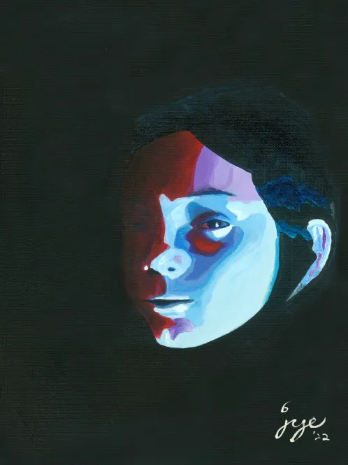 Andromeda, a painted portrait.
